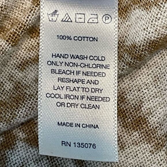 C Wonder Snakeskin Print Cardigan Sweater Tan Brown Knit Long Sleeve Crewneck - Picture 5 of 5